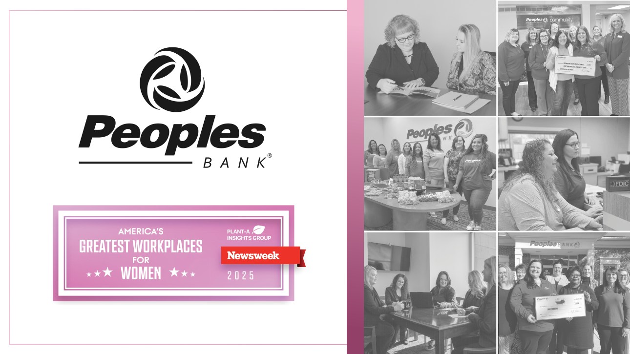 Peoples Bank + America's Greatest Workplaces for Women by Newsweek.