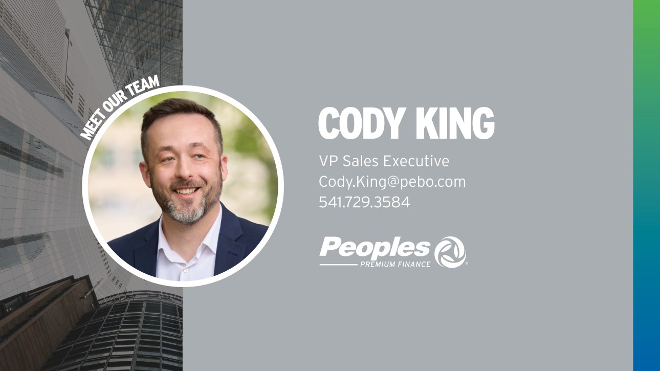 Meet Cody King, VP, Sales Executive, at Peoples Premium Finance!